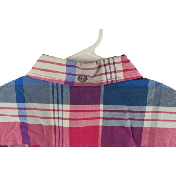 Aeropostle Mens Large Button Down Blue Plaid Cotton Long Sleeve Shirt - Picture 5 of 6